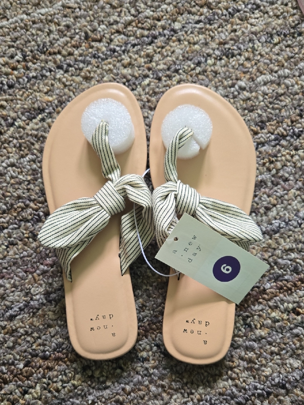 Striped Bow Sandals